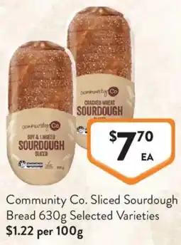 Foodworks Community Co Sliced Sourdough Bread offer