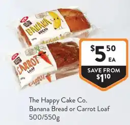 Foodworks The Happy Cake Co Banana Bread or Carrot Loaf offer