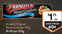 Foodworks Arnotts Original Water Crackers offer