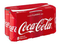 Coles Coca-Cola, Fanta or Sprite Mini Soft Drink 8x200ml offer