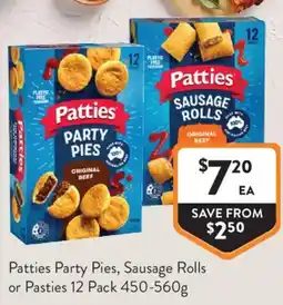 Foodworks Patties Party Pies Sausage Rolls or Pasties offer