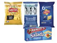 Coles Smith’s Crinkle Cut Potato Chips 150g-170g or Chips 6 Pack 114g, Thins Potato Chips 150g-175g, Tyrrells Crisps 165g or Arnott offer