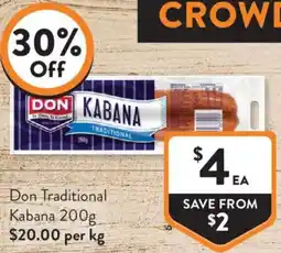 Foodworks Don Traditional Kabana offer