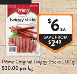 Foodworks Primo Original Twiggy Sticks offer