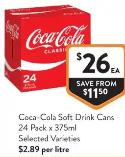 Foodworks Coca Cola Soft Drink Cans offer