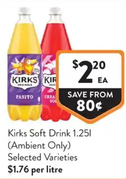 Foodworks Kirks Soft Drink Ambient Only offer