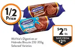 Foodworks McVities Digestives or Hobnobs Biscuits offer