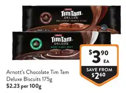 Foodworks Arnotts Chocolate Tim Tam Deluxe Biscuits offer