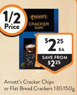 Foodworks Arnotts Cracker Chips or Flat Bread Crackers offer