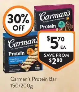 Foodworks Carmans Protein Bar offer