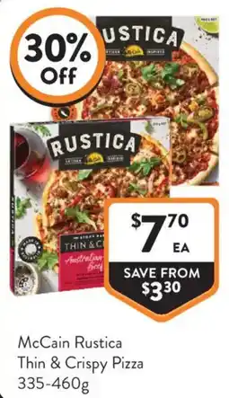 Foodworks McCain Rustica Thin & Crispy Pizza offer
