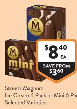Foodworks Streets Magnum Ice Cream or Mini offer