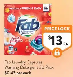 Foodworks Fab Laundry Capsules Washing Detergent offer