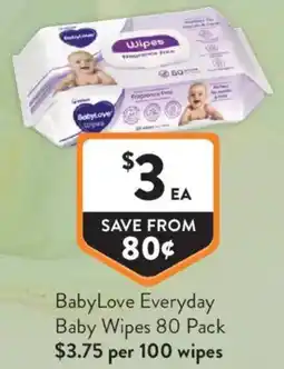 Foodworks BabyLove Everyday Baby Wipes offer