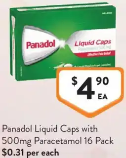 Foodworks Panadol Liquid Caps with Paracetamol offer