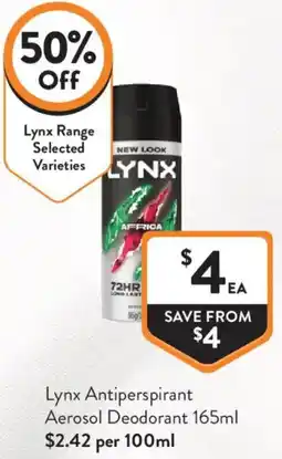 Foodworks Lynx Antiperspirant Aerosol Deodorant offer