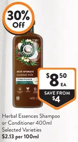 Foodworks Herbal Essences Shampoo or Conditioner offer