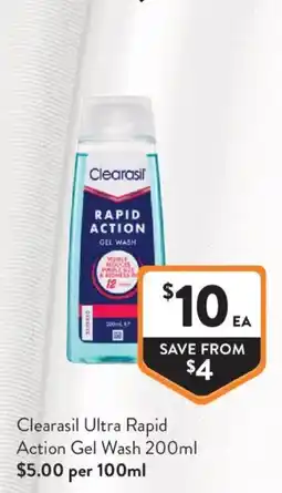 Foodworks Clearasil Ultra Rapid Action Gel Wash offer
