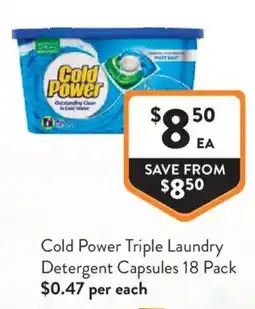 Foodworks Cold Power Triple Laundry Detergent Capsules offer
