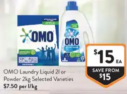 Foodworks Omo laundry liquid or powder offer