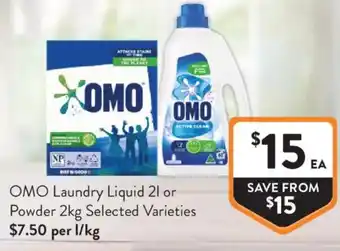 Foodworks Omo laundry liquid or powder offer