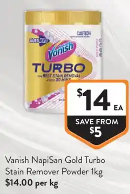 Foodworks Vanish NapiSan Gold Turbo Stain Remover Powder offer