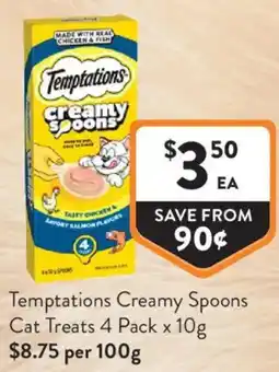 Foodworks Temptations Creamy Spoons Cat Treats offer