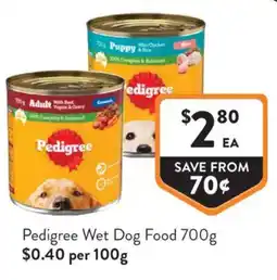 Foodworks Pedigree Wet Dog Food offer