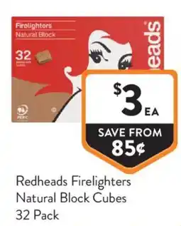 Foodworks Redheads Firelighters Natural Block Cubes offer