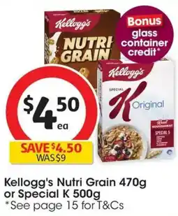 Coles Kelloggs Nutri Grain or Special K offer