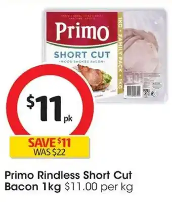 Coles Primo Rindless Short Cut Bacon offer