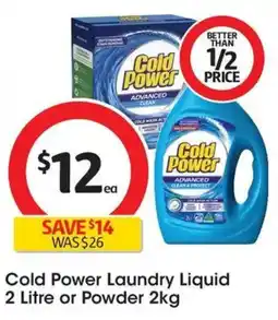 Coles Cold Power Laundry Liquid or Powder offer