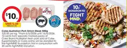 Coles Coles Australian Pork Sirloin Steak offer
