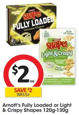 Coles Arnotts Fully Loaded or Light & Crispy Shapes offer