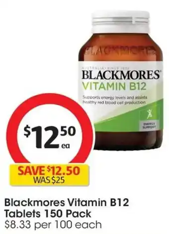 Coles Blackmores Vitamin B12 Tablets offer