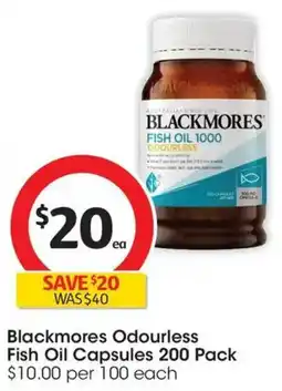 Coles Blackmores Odourless Fish Oil Capsules offer