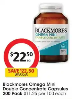 Coles Blackmores Omega Mini Double Concentrate Capsules offer
