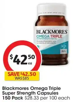 Coles Blackmores Omega Triple Super Strength Capsules offer