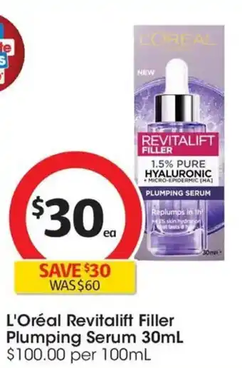 Coles L Oréal Revitalift Filler Plumping Serum offer