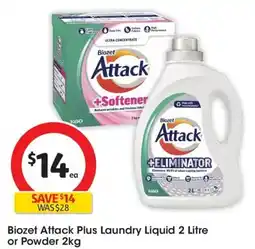 Coles Biozet Attack Plus Laundry Liquid or Powder offer
