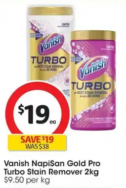 Coles Vanish NapiSan Gold Pro Turbo Stain Remover offer