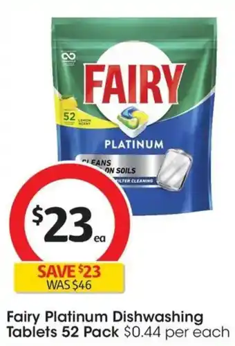 Coles Fairy Platinum Dishwashing Tablets offer