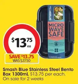 Coles Smash Blue Stainless Steel Bento Box offer