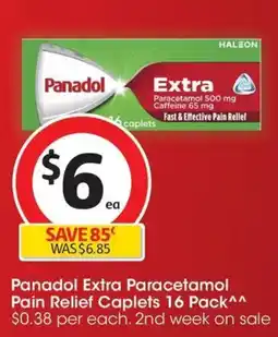 Coles Panadol Extra Paracetamol Pain Relief Caplets offer