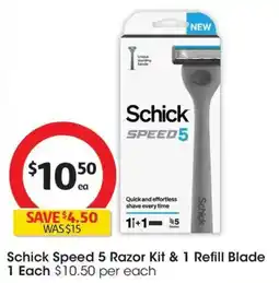 Coles Schick Speed 5 Razor Kit & 1 Refill Blade 1 Each offer