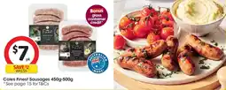 Coles Coles Finest Sausages offer