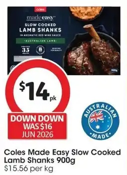 Coles Coles Made Easy Slow Cooked Lamb Shanks offer