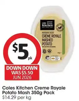 Coles Coles Kitchen Creme Royale Potato Mash Pack offer