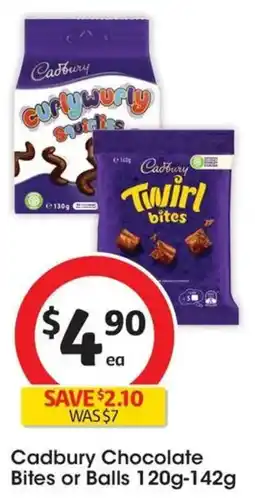 Coles Cadbury Chocolate Bites or Balls offer
