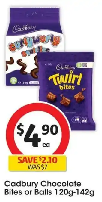 Coles Cadbury Chocolate Bites or Balls offer